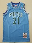 NBA 5 Kevin Garnett 1995-96 Timberwolves M&N Maillot bleu